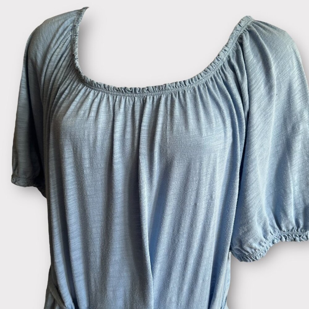 GAP Women's Knit Babydoll Style Tiered Dress Blue Large - Picture 3 of 4